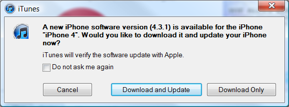 Apple iOS 4.3.1 Update